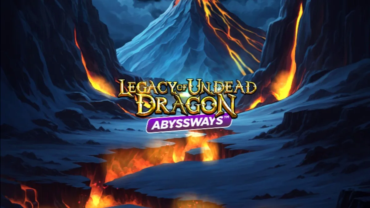 Tampilan visual slot Legacy of Undead Dragon Abyssways dengan naga dan ksatria.